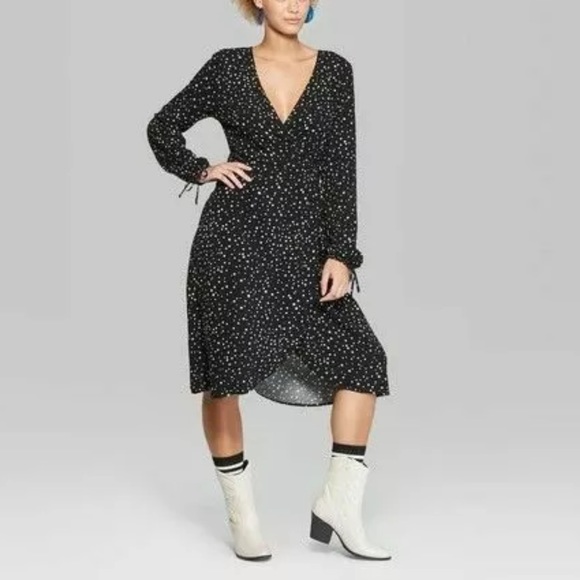 wild fable Dresses & Skirts - ‼️SOLD‼️ WILD FABLE Black Star Wrap Dress Sz Sm